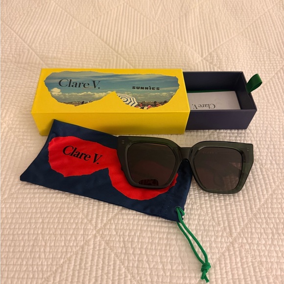 Clare V Accessories - Clare V. Olive Sunglasses with Colorful Case